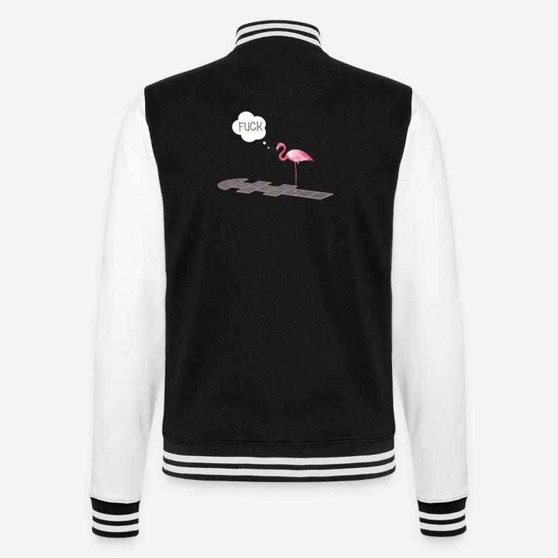 Flamingo mit einem Problem - College-Sweatjacke - Schwarz/Weiß