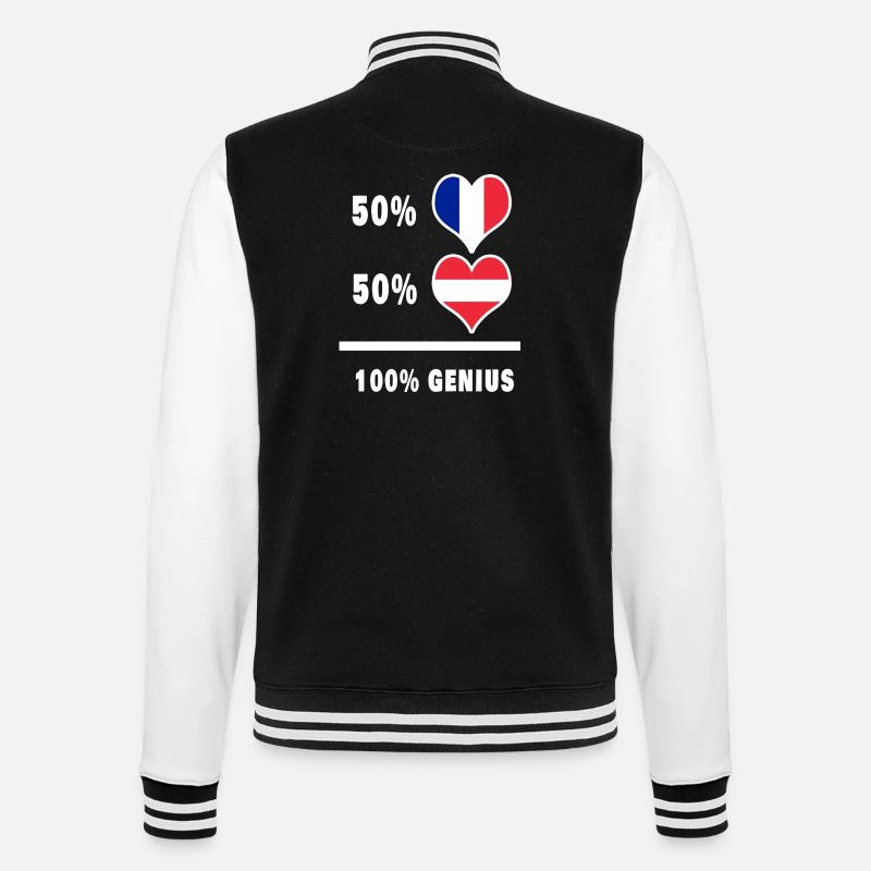 France and Austria Ingenious / Gift - College Sweat Jacket - black/white