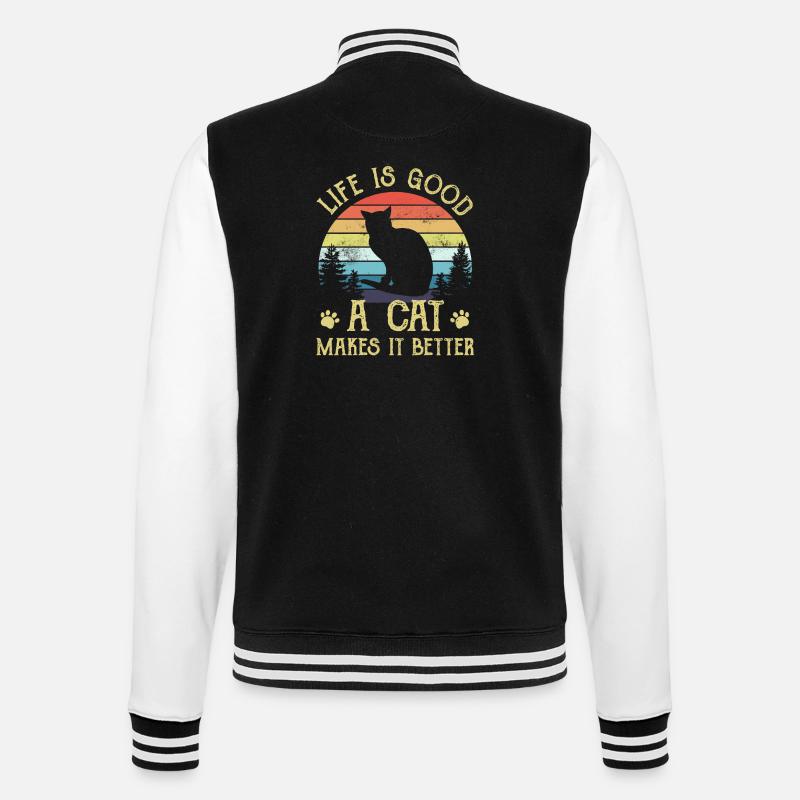 Cat Cats - College Sweat Jacket - black/white