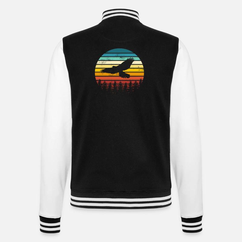 Bird Eagle - College Sweat Jacket - black/white
