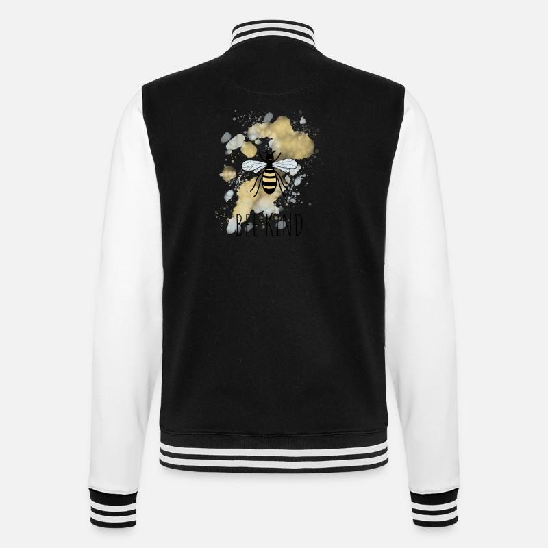 Biene Be Bee Kind - College-Sweatjacke - Schwarz/Weiß