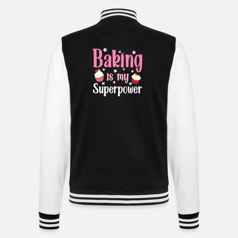 Backen Bäcker Bäckerin - College-Sweatjacke - Schwarz/Weiß