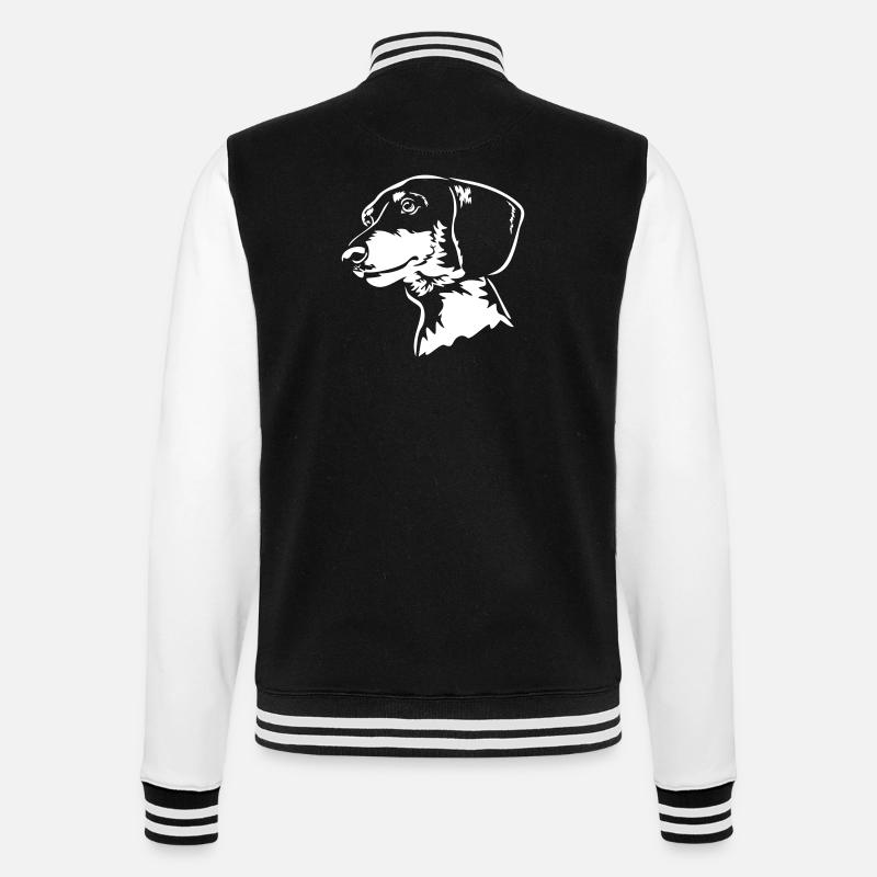 Dackel Kopf "Black Edition" - College-Sweatjacke - Schwarz/Weiß