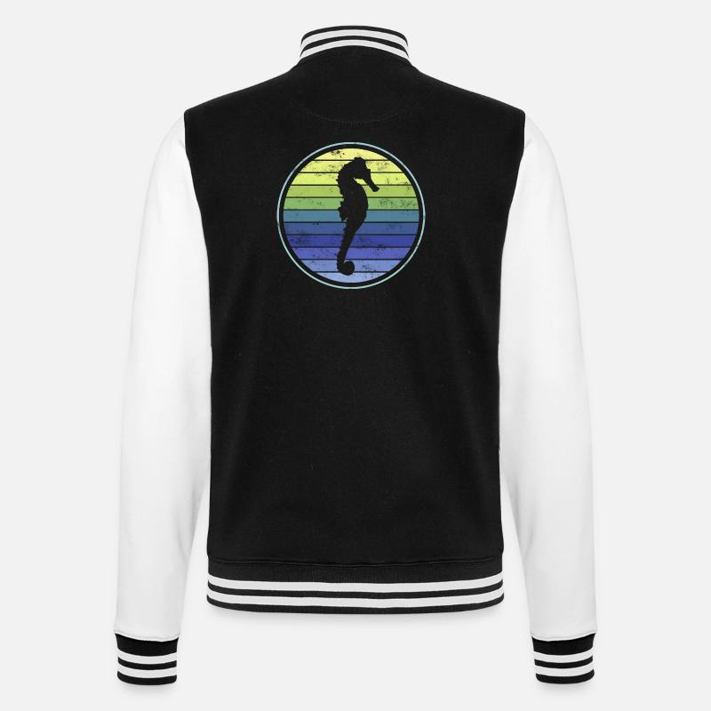 Seepferd Seepferdchen - College-Sweatjacke - Schwarz/Weiß