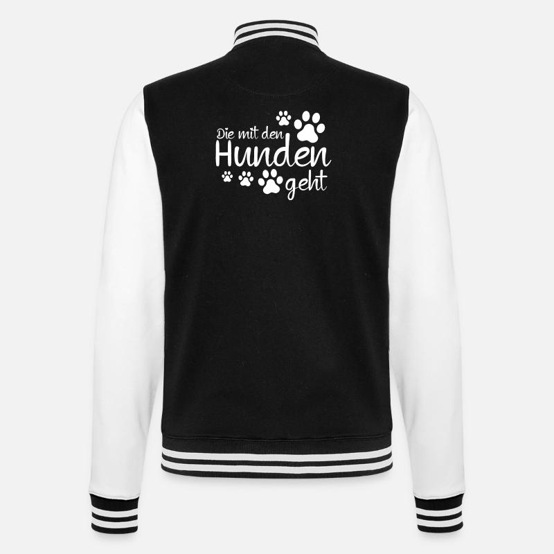 Die mit den Hunden geht - College-Sweatjacke - Schwarz/Weiß