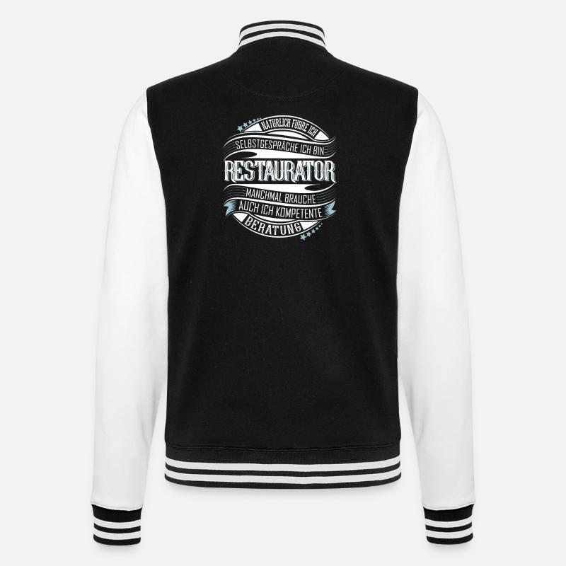 Restaurator - College-Sweatjacke - Schwarz/Weiß