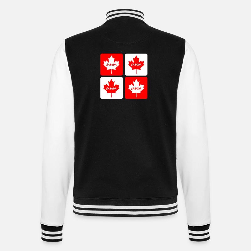 Canada maple leaf flags design - College Sweat Jacket - black/white