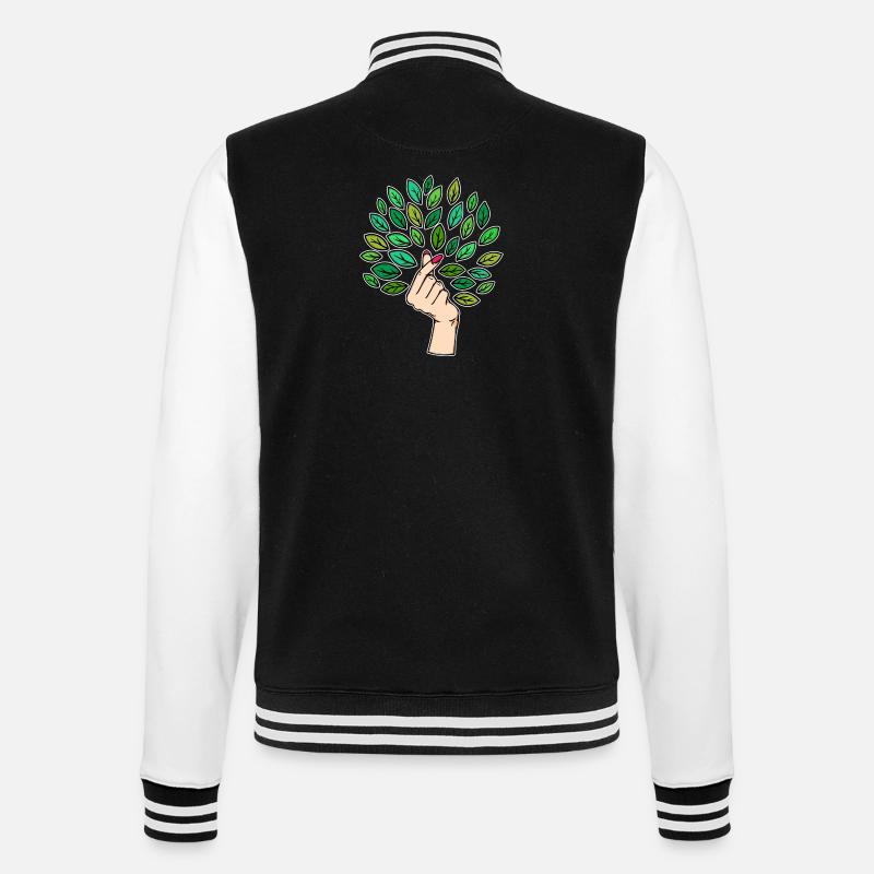 Umwelt Erde Baum Umweltschützer - College-Sweatjacke - Schwarz/Weiß