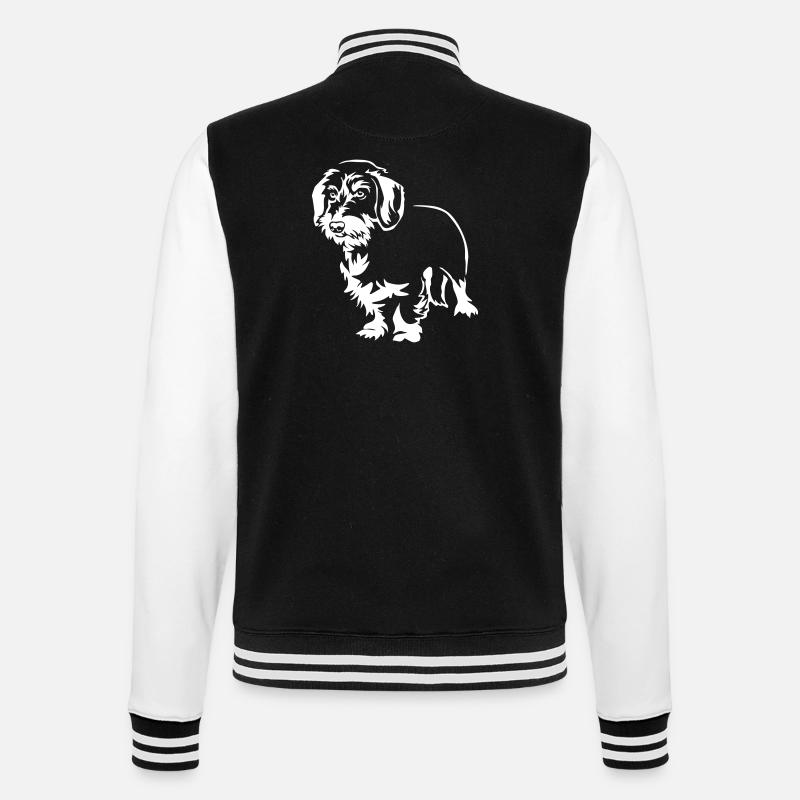 Dachshund "Black Edition" - College Sweat Jacket - black/white