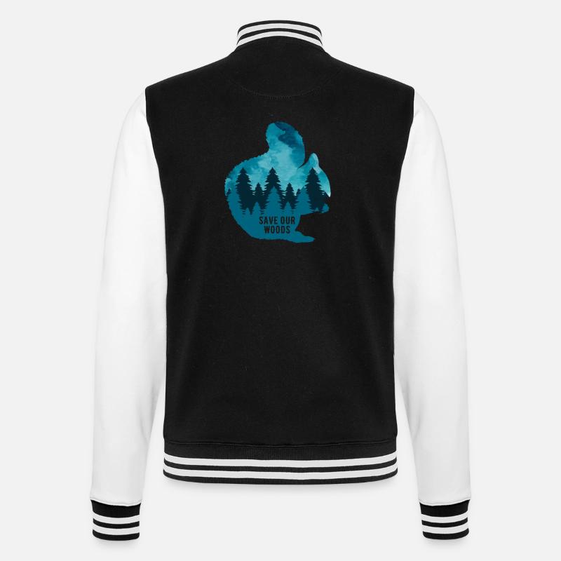 Klimawandel Umweltschutz Eichhörnchen Naturschutz - College-Sweatjacke - Schwarz/Weiß