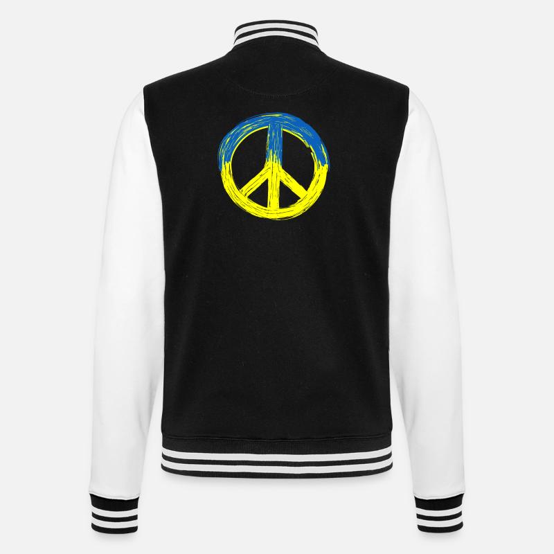 Peace for Ukraine - College Sweat Jacket - black/white
