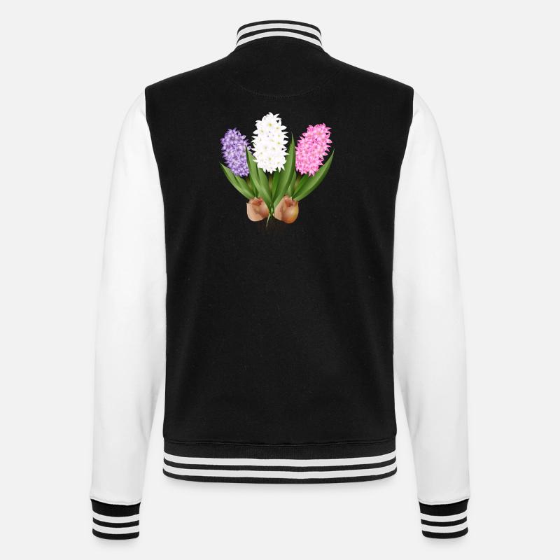 Jacinthes dessinées à la main - Veste Teddy - noir/blanc