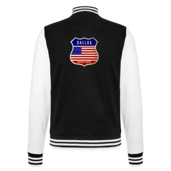 Dallas ÉTATS-UNIS Armoiries Drapeaux - Veste Teddy - noir/blanc - Dos - Marisol (170cm)
