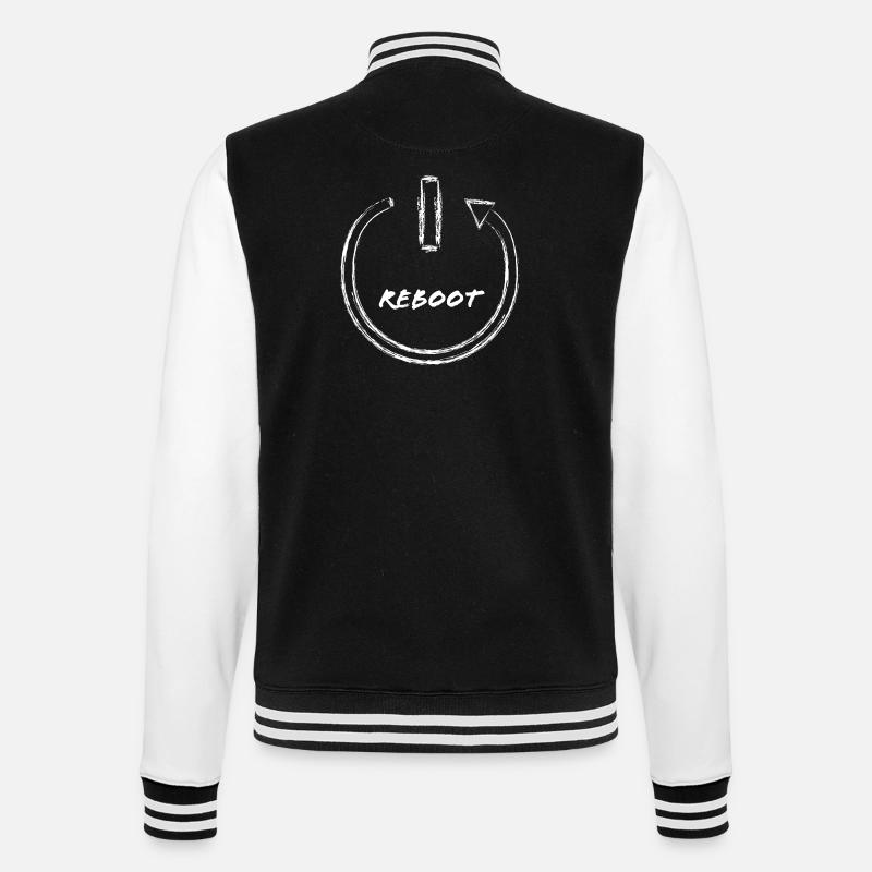 reboot - Coal Effect - College Sweat Jacket - black/white