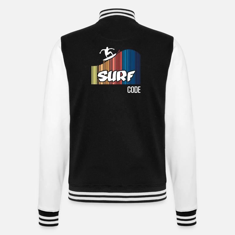 Surf Code (dark) - College Sweat Jacket - black/white