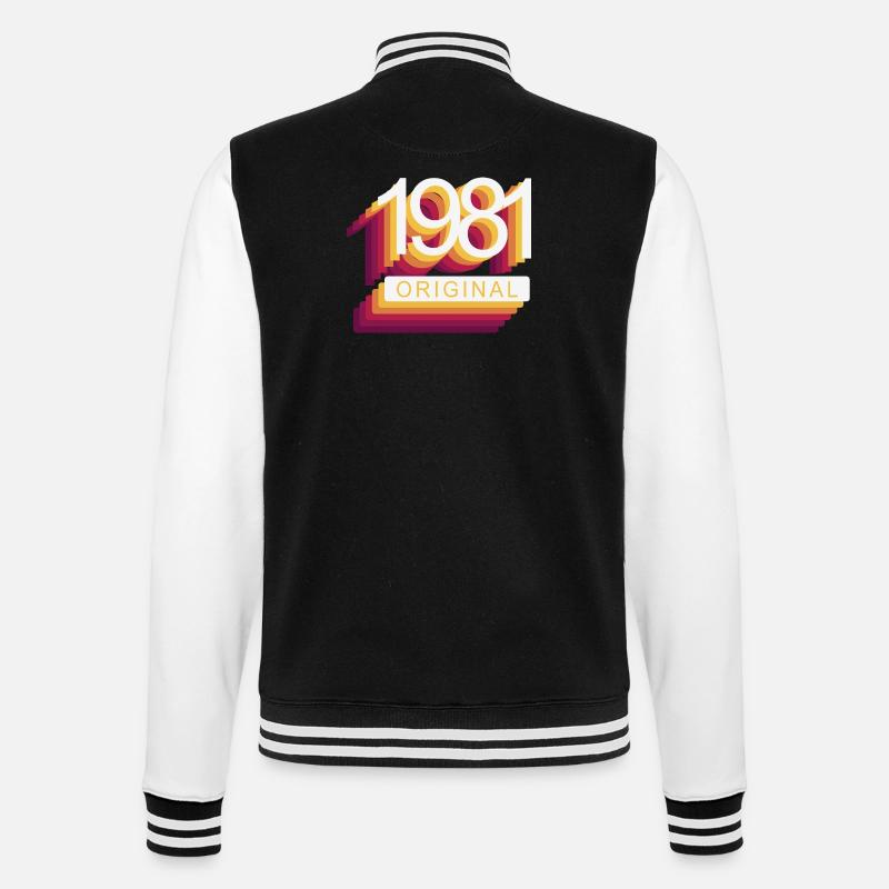 Born in 1981 - College Sweat Jacket - black/white