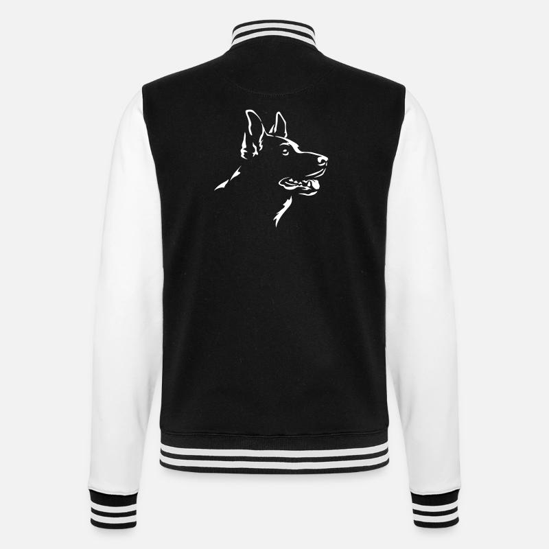 German Shepherd Head "Black Edition" - College Sweat Jacket - black/white