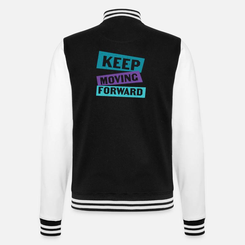 Keep Moving Forward Mental Health - College Sweat Jacket - black/white