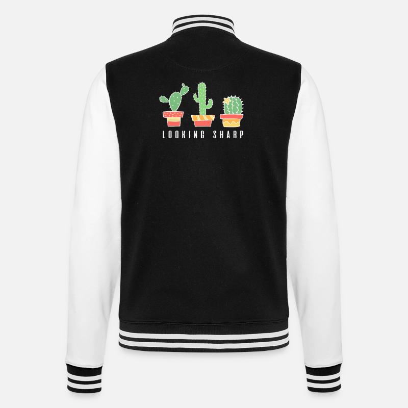Looking Sharp Cactus - College Sweat Jacket - black/white