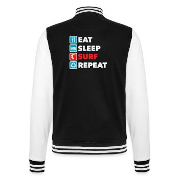 Eat Sleep Surf Repeat - College Sweat Jacket - black/white - Back - Marisol (170cm)
