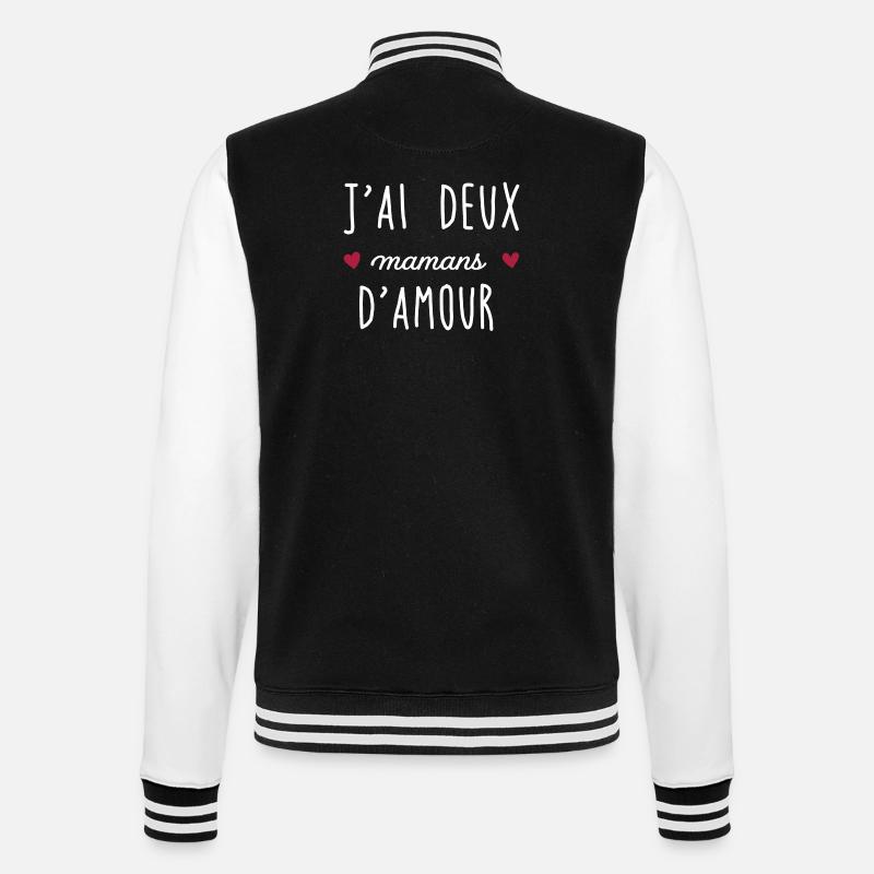 J'ai deux mamans d amour - Veste Teddy - noir/blanc