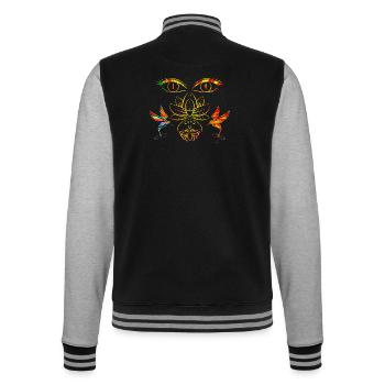 Zen-Gesicht - College-Sweatjacke - Schwarz/Grau meliert - Hinten - Marisol (170cm)