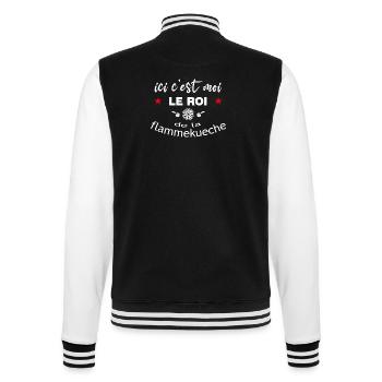 Voici Moi Le Roi de la Flammekueche - Veste Teddy - noir/blanc - Dos - Marisol (170cm)