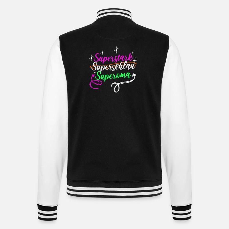 Superoma Spruch Großmutter Oma Rentnerin - College-Sweatjacke - Schwarz/Weiß
