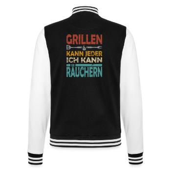 GRILLEN KANN JEDER ICH KANN RÄUCHERN - College-Sweatjacke - Schwarz/Weiß - Hinten - Marisol (170cm)
