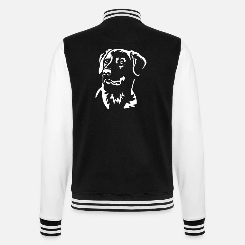 Labrador Kopf "Black Edition" - College-Sweatjacke - Schwarz/Weiß