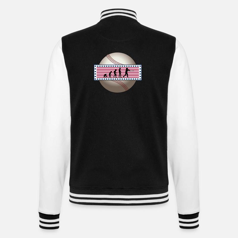 EVOLUTION BASEBALL SPORT USA GESCHENK - College-Sweatjacke - Schwarz/Weiß