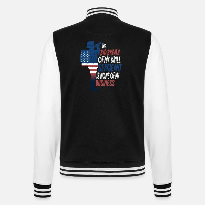 Drill Sergeant - College Sweat Jacket - black/white