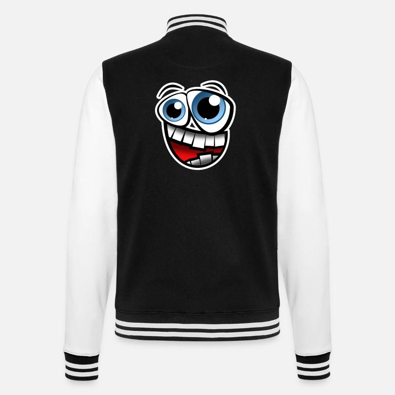 Gesicht Comic - College-Sweatjacke - Schwarz/Weiß