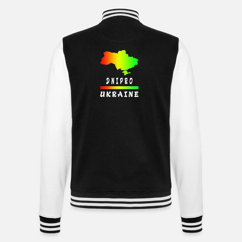Dnipro Ukraine Regenbogen Design - College-Sweatjacke - Schwarz/Weiß