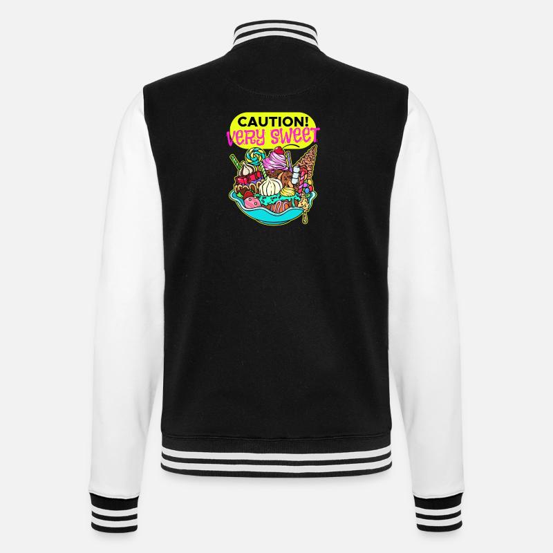 Chocolate Sweets Dessert Candy Statement - College Sweat Jacket - black/white