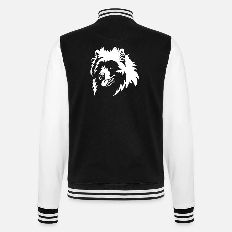Samojede Kopf "Black Edition" - College-Sweatjacke - Schwarz/Weiß