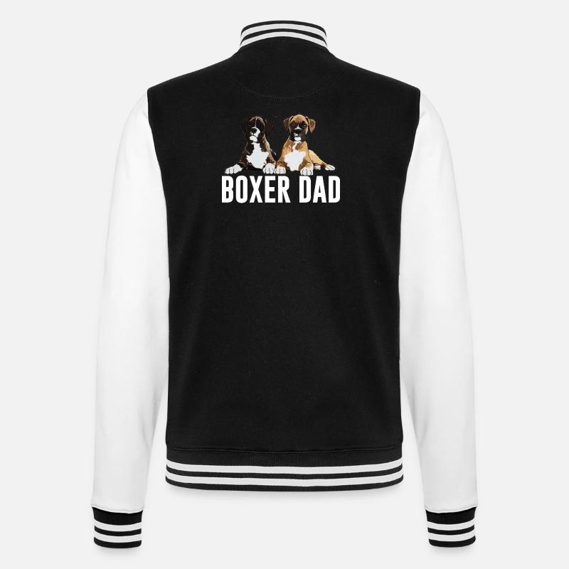 Boxer Dog Boxer Dad - College Sweat Jacket - black/white