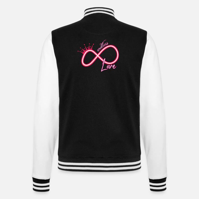 Unendlichkeitszeichen neon endless love - College-Sweatjacke - Schwarz/Weiß