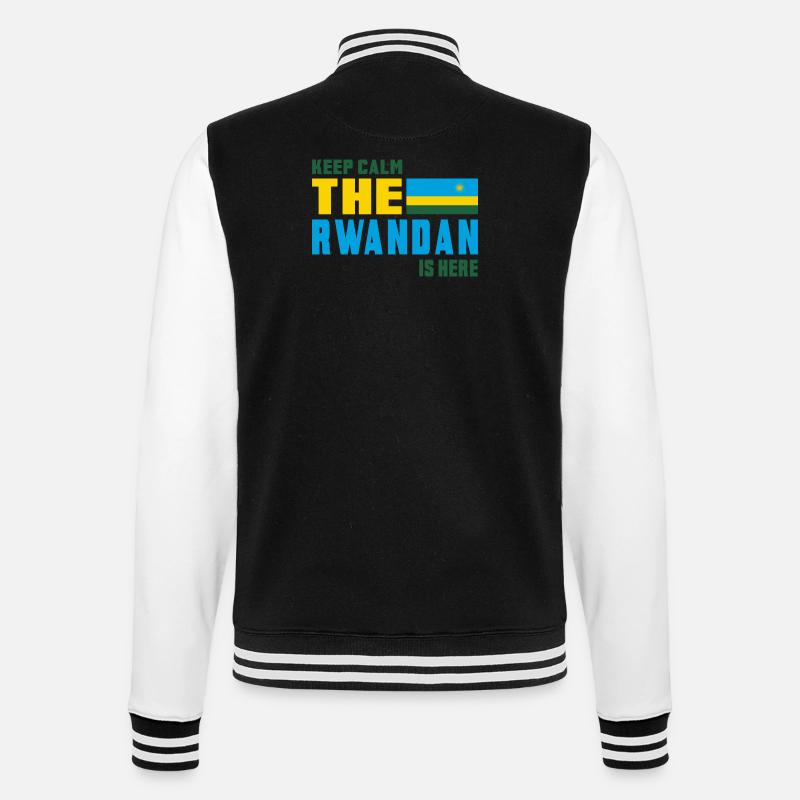 Keep calm Rwanda flag design - College Sweat Jacket - black/white
