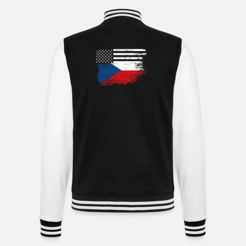 Drapeau Fusion US Tchèque - Veste Teddy - noir/blanc