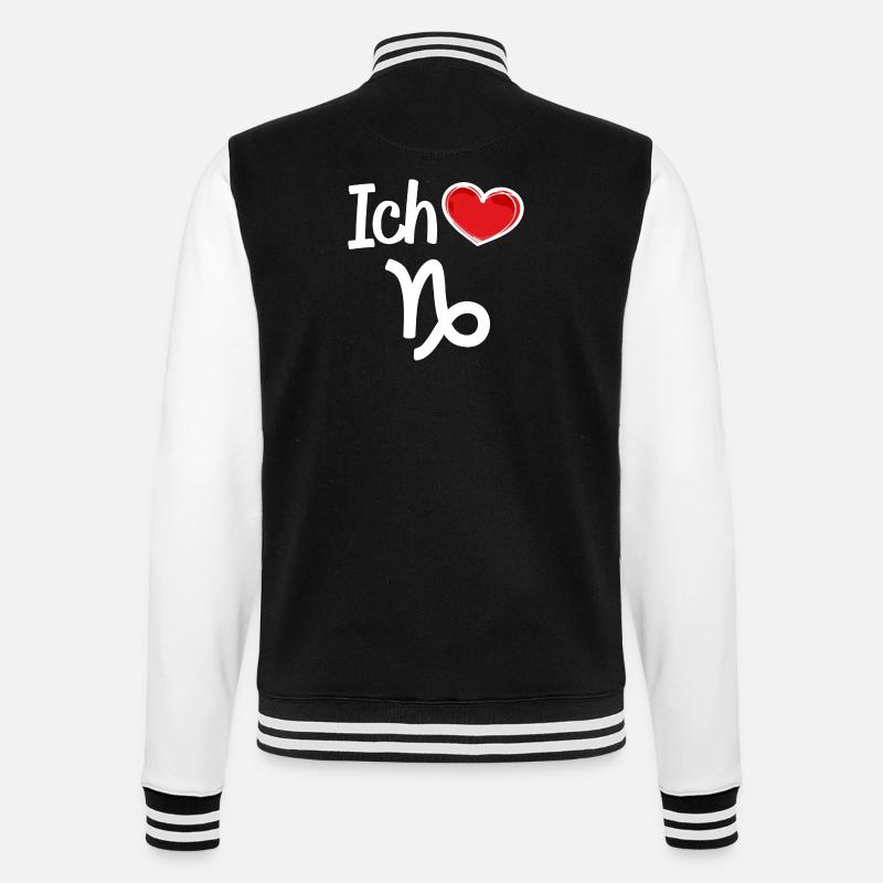 Astrologie Herz Steinbock Statement Horoskop - College-Sweatjacke - Schwarz/Weiß