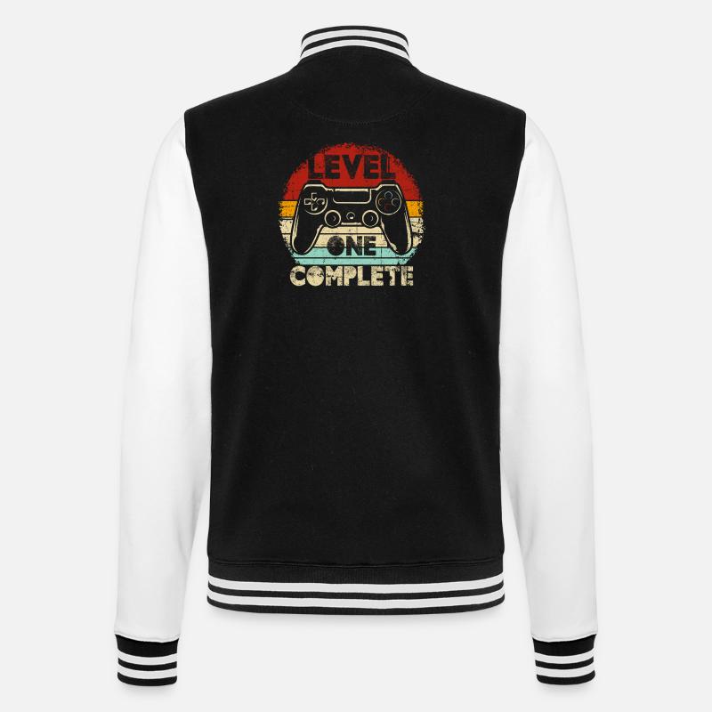 Level One Complete Retro Controller - College-Sweatjacke - Schwarz/Weiß