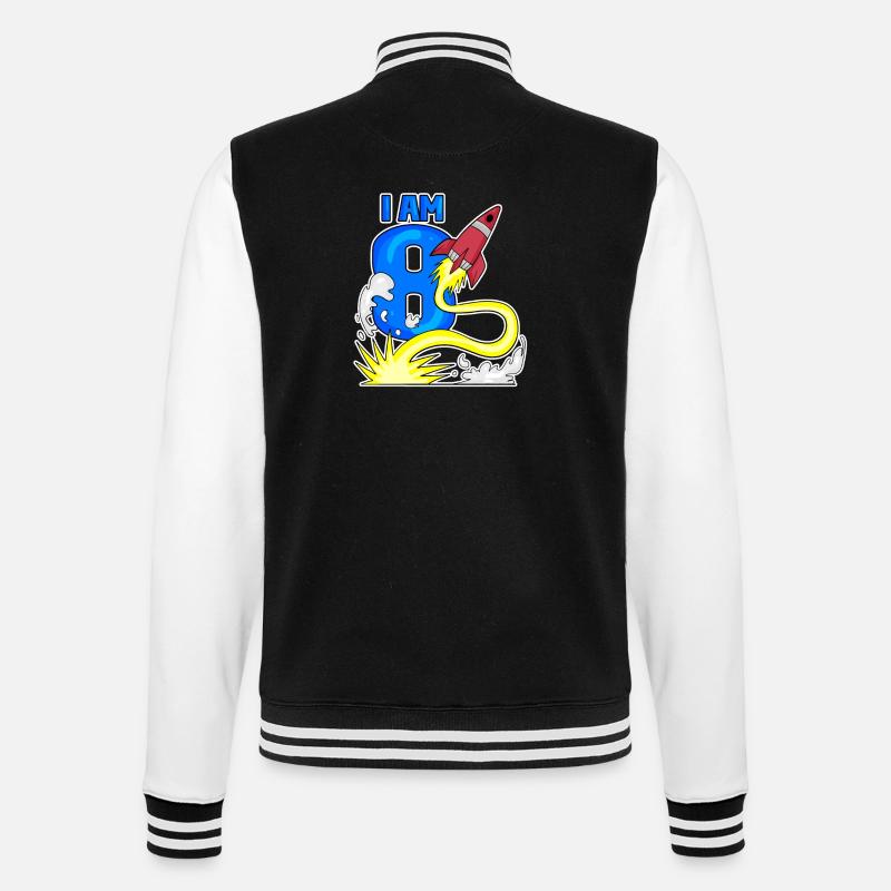 Boy 8 years old - College Sweat Jacket - black/white
