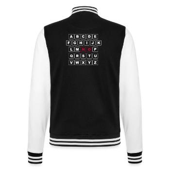 ABC Blanc avec premier mot - NON en rouge - Veste Teddy - noir/blanc - Dos - Marisol (170cm)