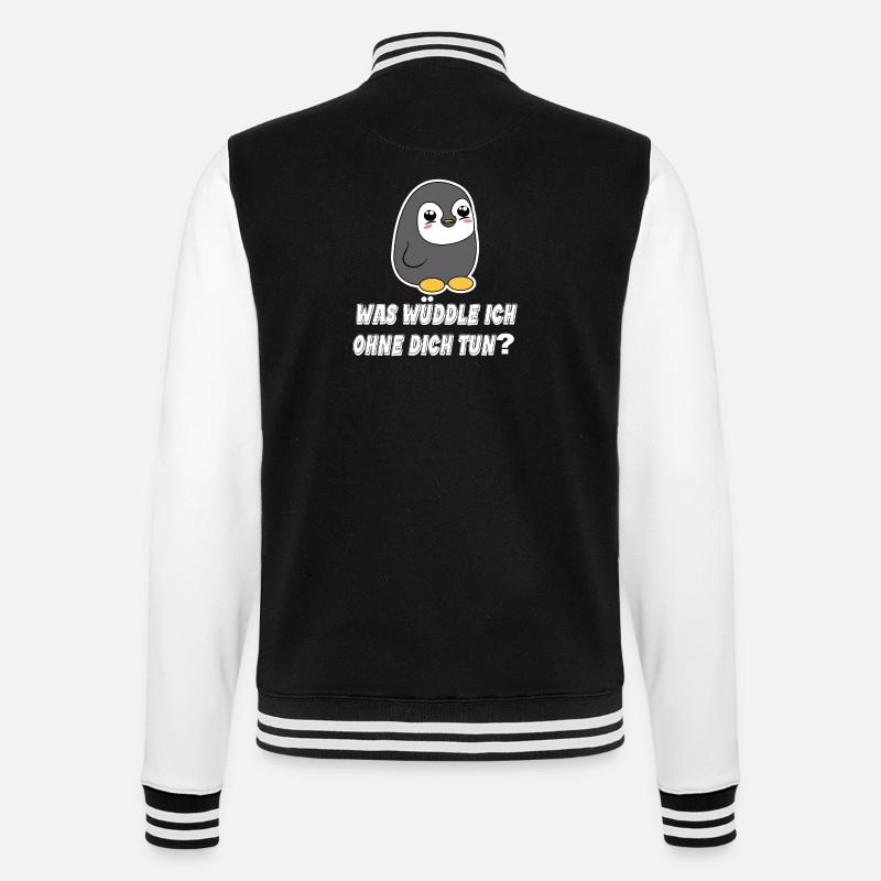 Pinguin Statement Seevogel Tier Arktis Vogel - College-Sweatjacke - Schwarz/Weiß