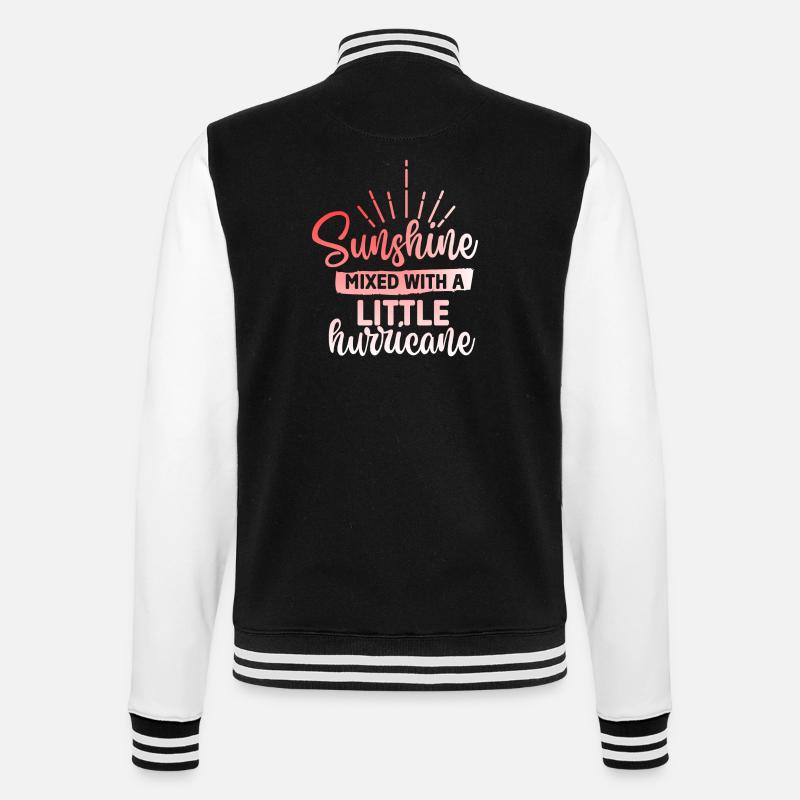 Sunshine mixed with a hurricane - College Sweat Jacket - black/white