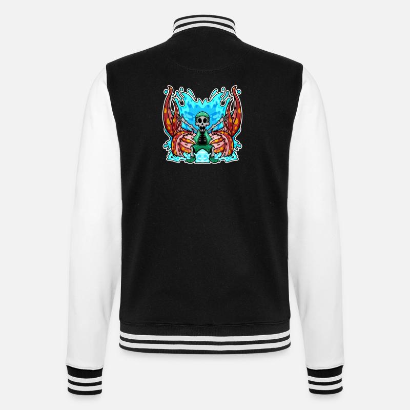 Squelette Octopus Pirate - Veste Teddy - noir/blanc