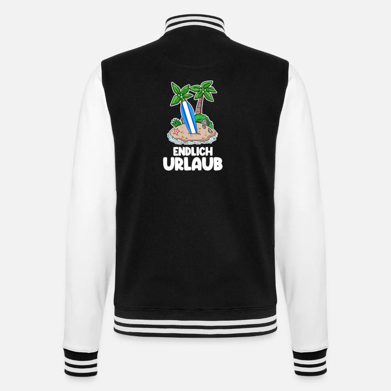 Urlaub - College-Sweatjacke - Schwarz/Weiß