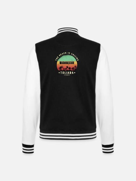 Toliara Madagascar beach design - College Sweat Jacket - black/white