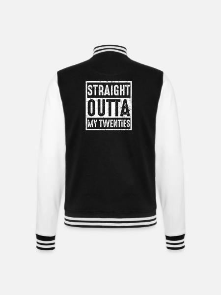 Direkt aus meinen Zwanzigern - College-Sweatjacke - Schwarz/Weiß